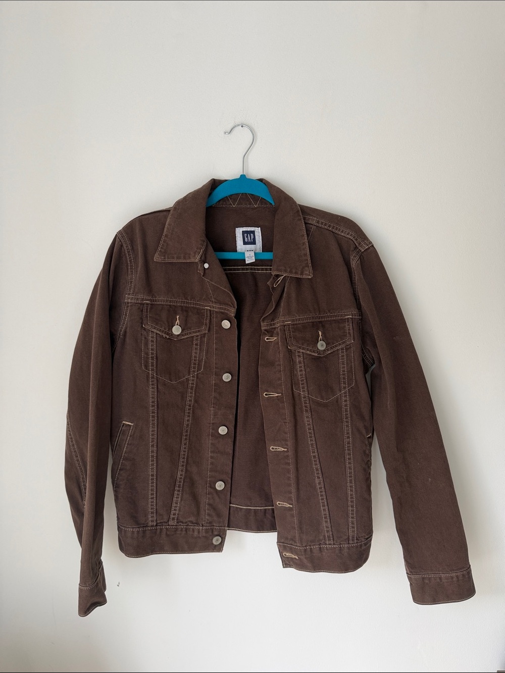 GAP Brown Denim Trucker Jacket with Button Front